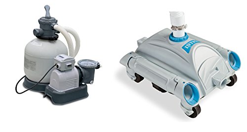 INTEX 2800 GPH Above Ground Pool Sand Filter Pump and Automatic Pool Vacuum 1 INTEX 2800 GPH Above Ground Pool Sand Filter Pump and Automatic Pool Vacuum