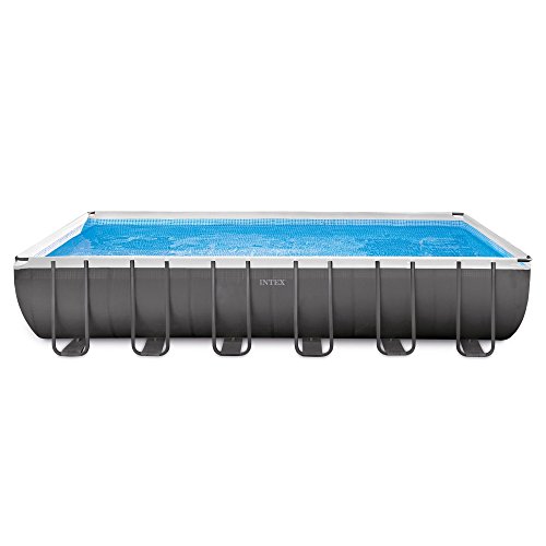 Intex 24ft X 12ft X 52in Ultra Frame Rectangular Pool Set with Sand Filter Pump Ladder Ground Cloth & Pool Cover 1 Intex 24ft X 12ft X 52in Ultra Frame Rectangular Pool Set with Sand Filter Pump Ladder Ground Cloth & Pool Cover
