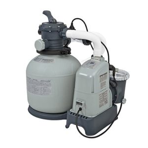 Intex 28675EG Krystal Clear 1500 GPH Sand Filter Pump & Saltwater System with E.C.O. (Electrocatalytic Oxidation) for Above Ground Pools  110 120V with GFCI