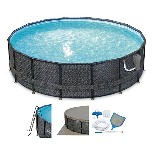 Summer Waves Elite Wicker Print 16' x 48" Above Ground Frame Pool Set w/ Pump 1 Summer Waves Elite Wicker Print 16' x 48" Above Ground Frame Pool Set w/ Pump