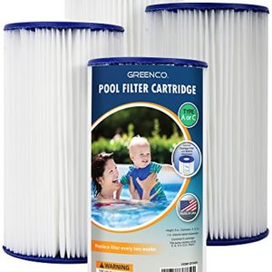 Greenco Pool filter Cartridges Type A or C Replacement with Build in Chlorinator Set of 4