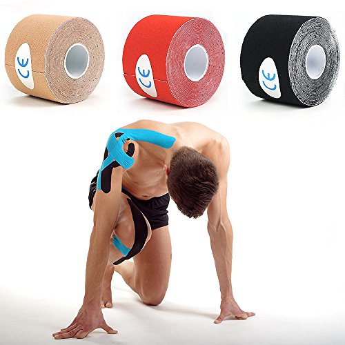 3 Rolls Kinesiology Tape - Elastic Medical Athletic Cloth Tape 2 x 16 4 Foot Waterproof Muscle Pain Relief Sport equipment for Cross Fit Boxing Weight Training Running Tennis Swimming Cycling 1 3 Rolls Kinesiology Tape - Elastic Medical Athletic Cloth Tape 2 x 16 4 Foot Waterproof Muscle Pain Relief Sport equipment for Cross Fit Boxing Weight Training Running Tennis Swimming Cycling