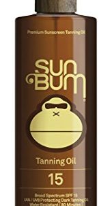 Sun Bum Moisturizing Tanning Oil  SPF 15  9 oz Bottle  1 Count  Broad Spectrum UVA/UVB Protection  Coconut Oil  Aloe Vera  Hypoallergenic  Paraben Free  Gluten Free  Vegan