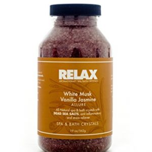 White Musk Vanilla Jasmine Aroma Therapy Bath Crystals  22 Oz  Natural Mineral Salts – Aromatherapy for Hot Tub  Spa & Jacuzzi