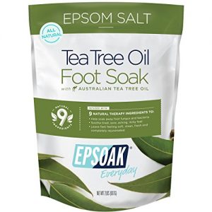Tea Tree Oil Foot Soak with Epsoak Epsom Salt 2 POUND (32oz) VALUE BAG Fight Bacteria Nail Fungus Athlete's Foot & Unpleasant Foot Odor; Soften rough calluses & Soothe Tired Achy Feet