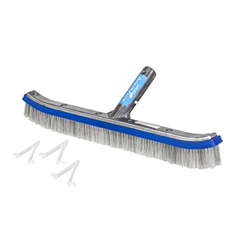 AquaAce Premium Combo Nylon/Stainless Steel Wire Bristle Pool Brush | Heavy Duty with Mixed Bristles Extra Scrubbing Power | Includes Three Extra V Clips | For Concrete and Gunite Pools 1 AquaAce Premium Combo Nylon/Stainless Steel Wire Bristle Pool Brush | Heavy Duty with Mixed Bristles Extra Scrubbing Power | Includes Three Extra V Clips | For Concrete and Gunite Pools