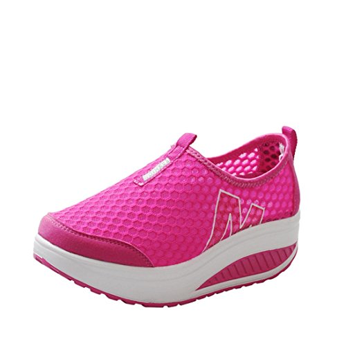 Aurorax-Shoes Clearance Sale Women's Girls Mesh Lightweight Breathable Casual Sneakers Thick Bottom Platform Wedges Shoes for Sports Running Hiking (Hot Pink US 6(CN 37)) 1 Aurorax-Shoes Clearance Sale Women's Girls Mesh Lightweight Breathable Casual Sneakers Thick Bottom Platform Wedges Shoes for Sports Running Hiking (Hot Pink US 6(CN 37))