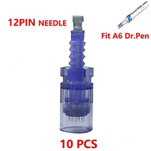 Beautyyuan Tattoo Cartridges Fit For Permanent Makeup Tattoo A6 Dr Pen Skin CARE Therapy Beauty SPA Blue 12Pi Replacement Parts Bayonet Coupling (10PCS)