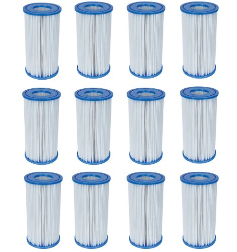 Bestway Swimming Pool Filter Pump Replacement Cartridge Type III 58012 (12 Pack)