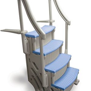 Confer Curve Above Ground Swimming Pool Steps with Blue Treads
