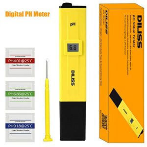 DILISS Digital PH Meter PH Tester Mini Water Quality Tester for Household Drinking Water  Hydroponics  Aquariums  Swimming Pools  0 1PH Resolution - Extra PH Calibration Solution Mixture