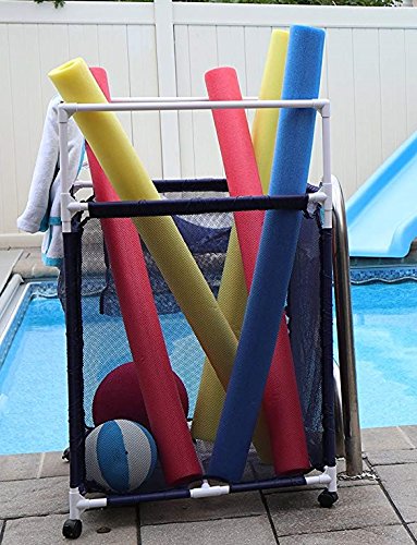 Essentially Yours Pool Floats Toys Balls and Equipment Mesh Rolling Organizer Storage Bin Standard Noodle Holder Blue 1 Essentially Yours Pool Floats Toys Balls and Equipment Mesh Rolling Organizer Storage Bin Standard Noodle Holder Blue