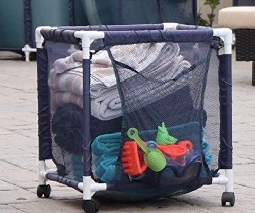 Essentially Yours Pool Organizer Storage Bin - Holds Pool Floats Toys Balls and Equipment Standard Size Blue 1 Essentially Yours Pool Organizer Storage Bin - Holds Pool Floats Toys Balls and Equipment Standard Size Blue