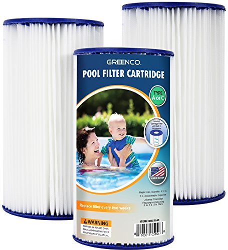Greenco GRC1548 Pool Filter Cartridges Type a C Replacement Build-in Chlorinator-Set of 3
