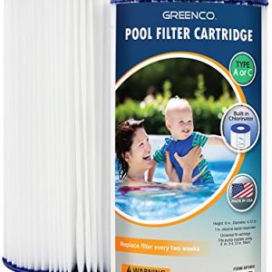 Greenco Pool filter Cartridges Type A or C Replacement with Build-in Chlorinator-Set of 2