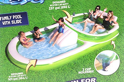 H2O Go Bestway Dual Family Pool 12ft Long with Slide 237gal (898L) 1 H2O Go Bestway Dual Family Pool 12ft Long with Slide 237gal (898L)