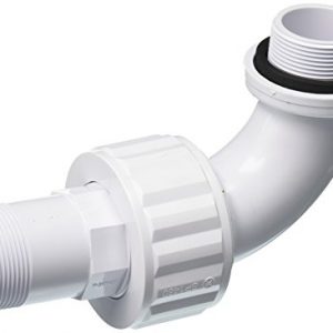 Hayward SP1485 1-1 2-Inch MIP White ABS Full-Flo 90-Degree Sweep Elbow Self-Aligning Double Male End Union