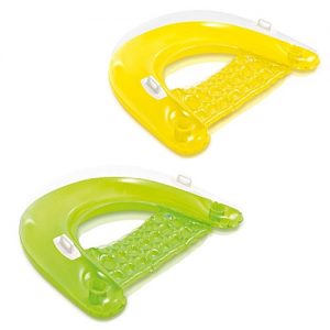 INTEX Sit 'N Float Inflatable Lounges Yellow Green Gift Set Bundle - 2 Pack 60 X 39