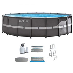 Intex 18ft X 52in Ultra Frame Pool Set with Sand Filter Pump  Ladder  Ground Cloth   Pool Cover