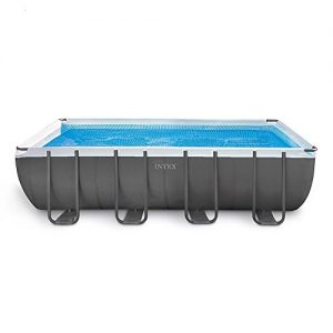Intex 18ft X 9ft X 52in Ultra Frame Rectangular Pool Set with Sand Filter Pump  Ladder  Ground Cloth   Pool Cover