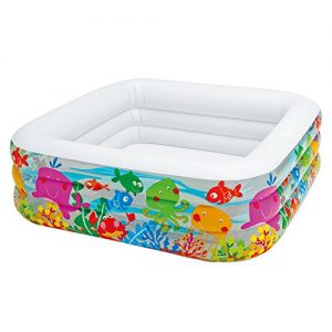 Intex Swim Center Clearview Aquarium Inflatable Pool  62 5  X 62 5  X 19 5   for Ages 3