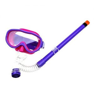Kids Silicone Scuba Swimming Swim Diving Mask Snorkel Glasses Set Anti Fog Goggles (Violet)