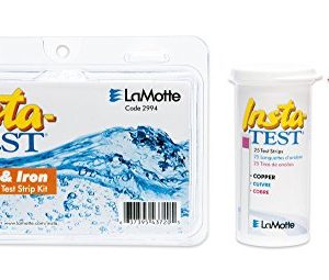 LaMotte 2994 Insta-Test Iron and Copper Multi-Factor Test Strip Kit  0-5ppm Iron Range  0-3ppm Copper Range  25 Count Tubes