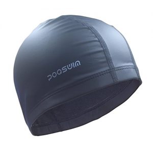 Lycra Swim Cap With PU Coat (Black)
