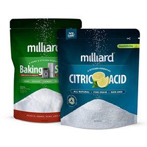 Milliard 5lbs Baking Soda Sodium Bicarbonate USP 100  Pure Food Grade Citric Acid - 5 lb  bag for pool pH adjustment and alkalinity - Pool Stabilizer Variety Pack