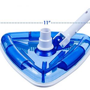 Milliard Sea-Thru Triangle Weighted Pool and Spa Vacuum Head  11  Wide Cleaning Surface Safe on Vinyl Lined Pools