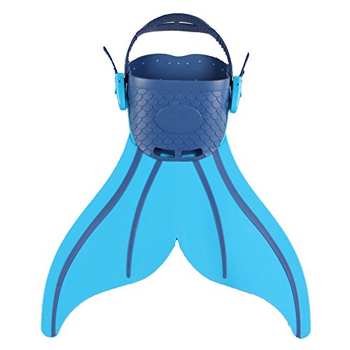 Monofin Adjustable Mermaid tails Swim Fins with 3 Color for Swimming with Flipper Diving Fins-Girls Boys(Blue) 1 Monofin Adjustable Mermaid tails Swim Fins with 3 Color for Swimming with Flipper Diving Fins-Girls Boys(Blue)