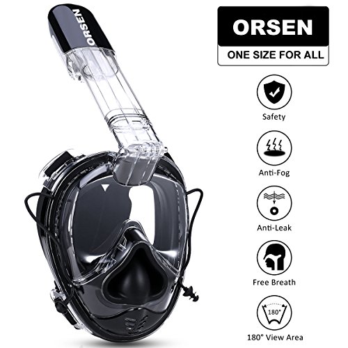 Orten Mask ORSEN Snorkel Mask Full Face 180°View Diving Mask With Action Camera ...