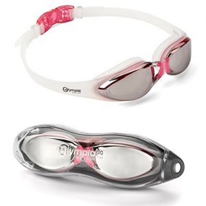 Olympia Nation Pro Swim Goggles   Pink with Mirrored Lenses