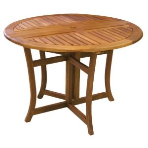 Outdoor Interiors Eucalyptus 43 Inch Round Folding Deck Table