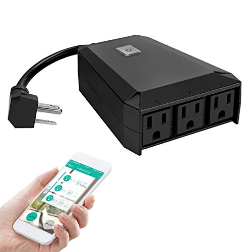 Outdoor Smart WIFI Outlet GeekBee Voice Control Plug with Upgraded 3 Independent Controlled Sockets Compatible with Alexa/Google Home/Smartphone APP Anywhere Can Be Easy Wireless Remote Control 1 Outdoor Smart WIFI Outlet GeekBee Voice Control Plug with Upgraded 3 Independent Controlled Sockets Compatible with Alexa/Google Home/Smartphone APP Anywhere Can Be Easy Wireless Remote Control