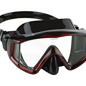 Phantom Aquatics Panoramic Scuba Snorkeling Dive Mask  Black/Red