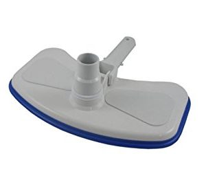 Pool Central Deluxe Large Weighted Swimming Pool Vacuum Head with Bumper  12   White Blue