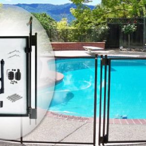 Pool Fence DIY by Life Saver Self-Closing Gate Kit  Black