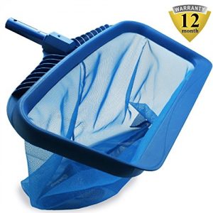 Pool Skimmers Heavy Duty Pool Nets 17 Pool Rake Modern Leaf Scoop - Easy Glide Low Drag Skimmer Scoop - Double Stitched Net Bag Finer Mesh Netting for Smaller Particles Fast Scoop - Blue