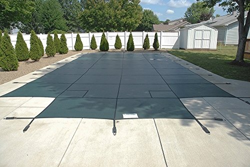 PoolTux Safety Pool Cover for 18' x 36' In Ground Pool King Solid Green with 4'x8' Center End Step 20 Year Warranty 1 PoolTux Safety Pool Cover for 18' x 36' In Ground Pool King Solid Green with 4'x8' Center End Step 20 Year Warranty