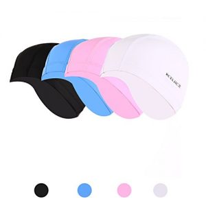 RCELHCR Swim Cap Women Long Hair Swimming Caps Men Waterproof Comfortable Durable (Black)