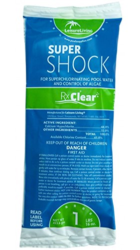 Rx Clear 68% Calcium Hypochlorite Super Chlorine Swimming Pool Shock 6 x 1 lb Bags 1 Rx Clear 68% Calcium Hypochlorite Super Chlorine Swimming Pool Shock 6 x 1 lb Bags
