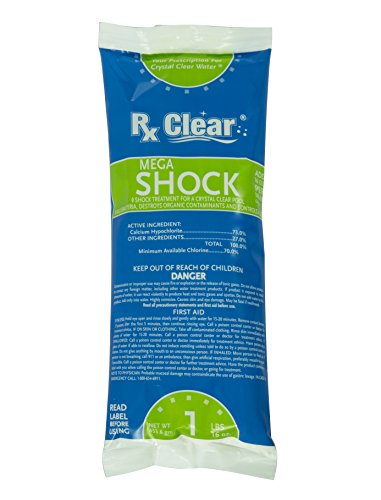 Rx Clear 73% Calcium Hypochlorite Mega Chlorine Swimming Pool Shock (6 Pack) 1 Rx Clear 73% Calcium Hypochlorite Mega Chlorine Swimming Pool Shock (6 Pack)