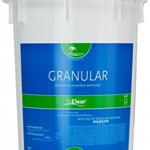 Rx Clear Stabilized Granular Chlorine | One 50 Pound Bucket | Use As Bactericide  Algaecide  and Disinfectant in Swimming Pools and Spas | Slow Dissolving and UV Protected