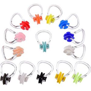 SATINIOR 14 Pieces Silicone Nose Clip Surfing Nose Plug Waterproof Nose Protector for Swimming and Training  14 Colors