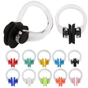 SAVITA Swimming Nose Clip with Waterproof Silica Gel for Kids and Adults  Multi color Box Package（10 Colors）