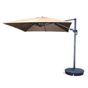 Santorini II 10 ft Square Cantilever Umbrella in Beige Sunbrella Acrylic