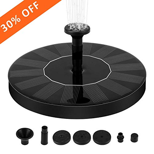 Solar Fountain Pump 1 4W Free Standing Water Fountain Pump Kit with 4 Different Spray Pattern Heads for Bird Bath Fish Tank Small Pond and Garden 1 Solar Fountain Pump 1 4W Free Standing Water Fountain Pump Kit with 4 Different Spray Pattern Heads for Bird Bath Fish Tank Small Pond and Garden