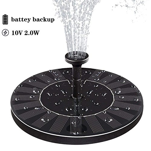 Solar Fountain  Solar Fountain Pump for Bird Bath with Battery Backup  10V 2W  Latest Solar Panel Kit Water Pump  Water Fountain Pump with 4 Different Spray Pattern Heads for Pond  Pool  Garden  Fish 1 Solar Fountain  Solar Fountain Pump for Bird Bath with Battery Backup  10V 2W  Latest Solar Panel Kit Water Pump  Water Fountain Pump with 4 Different Spray Pattern Heads for Pond  Pool  Garden  Fish