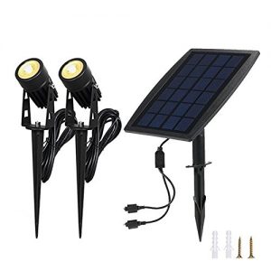Solar Lights Solar Outdoor Lawn Light Waterproof Landscape Lighting Spotlight Wall Light Solar Panel Charge Light Sensor Auto On/Off for Patio Deck Yard Garden Driveway Pool (Warm White) (Warm White)